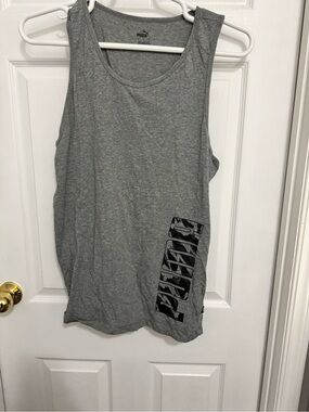 Puma Gray Tank Top with Black Side Logo